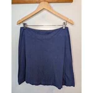Fresh Produce Navy Blue Cotton A-Line Skirt Made in USA Comfortable Large